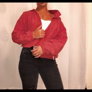 Red vintage windbreaker jacket